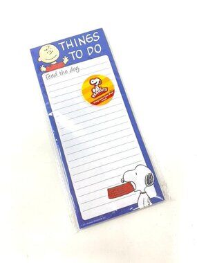 Peanuts Snoopy Magnetic List Pad 60 Sheets Things To Do Charlie Brown Notes